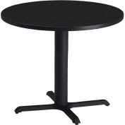 Safco® 36" Round Dining Height Table - Anthracite with Black Base - Bistro Series