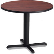 Safco® 36" Round Dining Height Table - Regal Mahogany with Black Base - Bistro Series