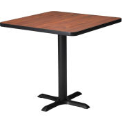 Safco® 36" Square Dining Height Table - Regal Mahogany with Black Base - Bistro Series