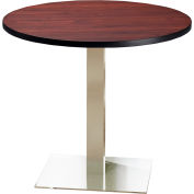 Safco® 42" Round Dining Height Table - Regal Mahogany - Stainless Steel Base - Bistro Series