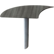 Safco® Medina Left Curved Desk Extension 47"W x 28"D x 29-1/2"H Gray Steel