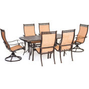 Hanover® Manor 7 Piece Outdoor Dining Set w/ 2 Swivel Rockers, Cedar