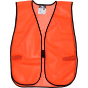 MCR™ V201 Safety Vest, Polyester Mesh, Hook Closure, Orange, One Size