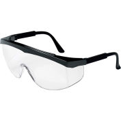 MCR Safety SS010 Stratos® Safety Glasses, Black Frame, Clear Uncoated Lens