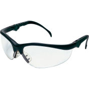 MCR Safety® Klondike® KD310AF Safety Glasses KD3, Black Frame, Clear Anti-fog Lens