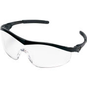 MCR Safety® ST110 Safety Glasses ST1 Series, Black Frame, Clear Lens.