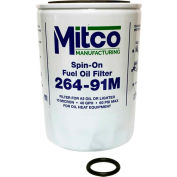 MITCO 264-91m Spin-On Oil Filter, élément de remplacement seulement, moins haut, qté par paquet : 12