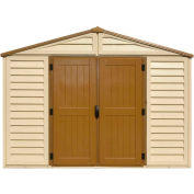 Hangar de rangement en vinyle DuraMax WoodBridge 40224 10-11/16' W x 10-11/16 serait x 7-5/8' H, comprenant la Fondation