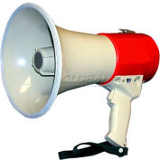 15 Watt Piezo Dynamic Megaphone With Pistol Grip, Built-In Siren & Whistle