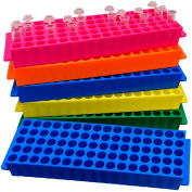 MTC Bio Fraction Collector Tube Rack For 1.5 ml/2 ml Tubes, 80 Place, Orange, 5 Pack