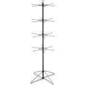 Marv-O-Lus Economy Spinner Rack W/ 24 Hooks, 4 Step Design, Black, 145-4EE2