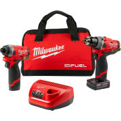 Milwaukee M12 FUEL™ Kit combo sans fil 2 outils: 1/2"Hammer Drill, 1/4"Hex Impact Driver,3497-22