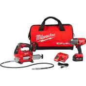 Milwaukee M18 FUEL™ clé à chocs à couple élevé sans fil avec kit de pistolet à graisse, 2767-22GG