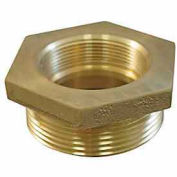 Fire Hose Female/Male Hose Bushing - 2 In. NPT Female X 2-1/2 In. NH Male - Brass