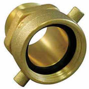 Fire Hose Female Swivel X Male Solid Adapter - 2-1/2 NH Female X 2-1/2 NPT Male - Brass