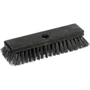 Brosse à récurer pour plancher, 10 po, dure avec trou fileté, bloc en plastique