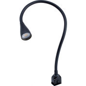 Moffatt 24" Long Flexible Arm, 7 Watt LED Task Lamp w/ Swivel Base, Black