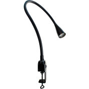 Moffatt 24 » Long bras flexible, lampe de travail LED de 7 watts w / 2 » ouverture C-Clamp Base, noir