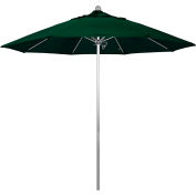 California Umbrella 9' Patio Umbrella - Olefin Hunter Green - Silver Pole - Venture Series