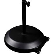 California Umbrella 75 lbs Umbrella Base with Wheels - Steel Covered Concrete - Black