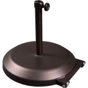California Umbrella 75 lbs Umbrella Base with Wheels - Steel Covered Concrete - Bronze