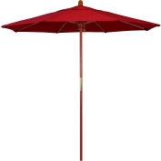 California Umbrella 7,5' Patio Umbrella - Olefin Red - Pôle bois franc - Grove Series