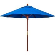 California Umbrella 9' Patio Umbrella - Olefin Royal Blue - Hardwood Pole - Grove Series