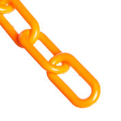 Mr. Chain Plastic Chain, 3/4" Link, 25'L, HDPE, Safety Orange