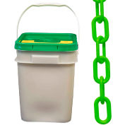 M. Chain Plastic Chain Barrier In A Pail, 1-1/2"x300'L, Safety Green