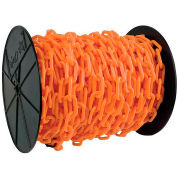 M. Chain Plastic Chain Barrier On A Reel, 2"x125'L, Safety Orange