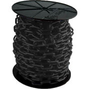 M. Chain Heavy Duty Plastic Chain Barrier On A Reel, 2"x100'L, Noir