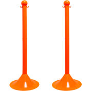 M. Chain® 2 » Stanchion, 41 » H, Orange sécurité, Pack de 2