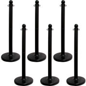 M. Chain® 2-1/2 » Stanchion, 40 » H, Noir, Pack de 6