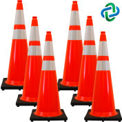 Mr Chain DOT Traffic Cone, 36", Traffic Orange, 6/Pack