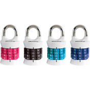 Master Lock® No. 1535DWD Word Combination Padlock - 15/16" Shackle - Assorted Colors - Pkg Qty 4