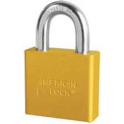 No Lock® américain A1305YLW en aluminium massif rectangulaire cadenas - jaune, qté par paquet : 24