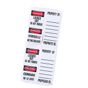 Master Lock® Bilingual Padlock Labels for 411 padlocks (100 Sets, 50 Sets/Each Language), S141