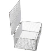 Marlin Steel Basket With Lid 14"L x 10"W x 6"H 0.25" Wire - Stainless Steel - Price Each for Qty 5+