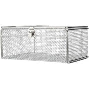 Marlin acier panier avec couvercle 368050-31 - polissage inox - 14" L x 10" W x 6 « H Qté 1-4