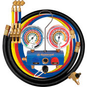 Mastercool® 59861 3 Way 3 1/8" Gauges, 60" Hoses 3-1/4" R, B, Y & 1-3/8" Black