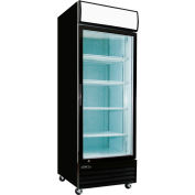 Kool-It KGM-23 - Présentoir réfrigéré, porte vitrée 1 23 pi3, noir, 81" H x 27" W, 115V