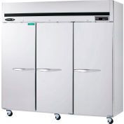 Kool-It Reach In Freezer, Top Mount Compressor, 3 Solid Doors, 72 Cu. Ft., Stainless Steel