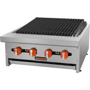 Sierra Range SRCB-24 Charbroiler, 24"W, 4 Burners, 16,000 BTU Each, Stainless Steel, Rock Briquettes