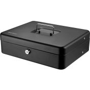 Barska CB13054 Register Style Cash Box w/ Key Lock 11-3/4"W x 9-1/4"D x 3-1/2"H, Black, Aluminum