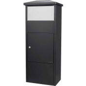 Barska CB13324 MPB-500 Parcel Mail Box W/ Stainless Steel Drop Door 19"W x 12"D x 44"H, Black