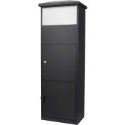 Barska CB13332 MPB-600 Parcel Mail Box W/ one Big Parcel, SS Drop Door 16"W x 10-2/5"D x 52"H, Blk