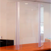 Freestanding Protective Shield with Hinged Panels, Clear Co-poly 36"W x 30"H - CS22F30