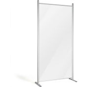 Séparateur de mur clair 37"W x 74-1/2"H, cadre argenté