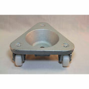 Chariot triangulaire à cuvette Bond® en fonte 2127, UHMW, roulettes en PE, capacité de 450 lb