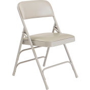 National Public sièges vinyle chaise - Triple accolade - vinyle gris/gris châssis repliable, qté par paquet : 4